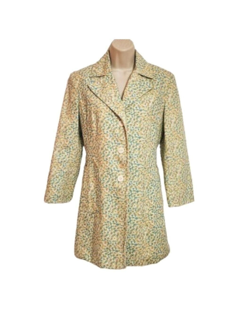 Express Floral Trench Coat Green Small